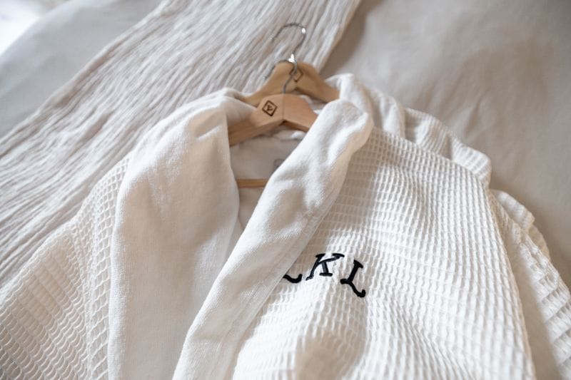 peignoir tissu nid d'abeille